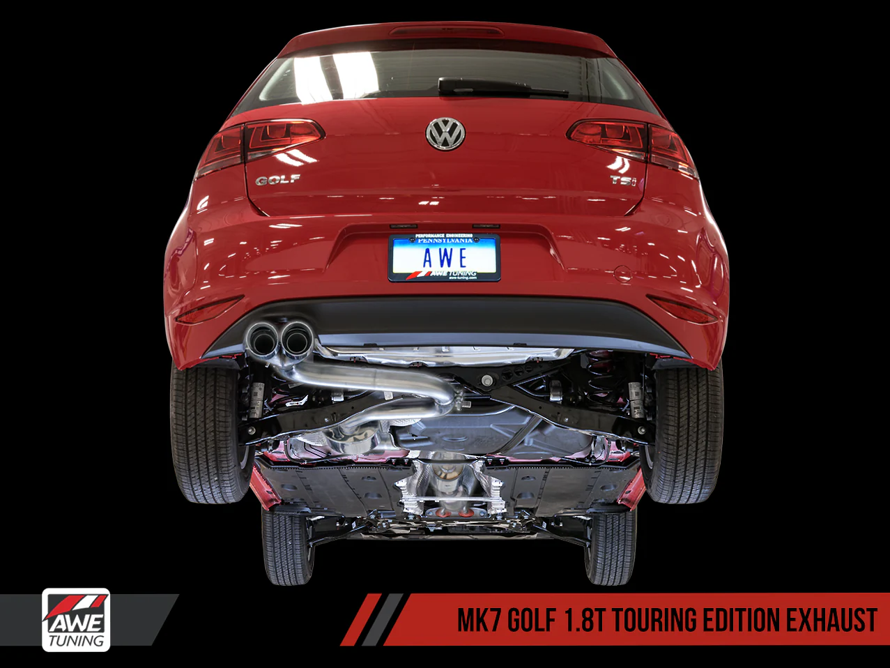 AWE Touring Edition Exhaust for VW MK7 Golf 1.8T - Chrome Silver Tips (90mm) - Image 5
