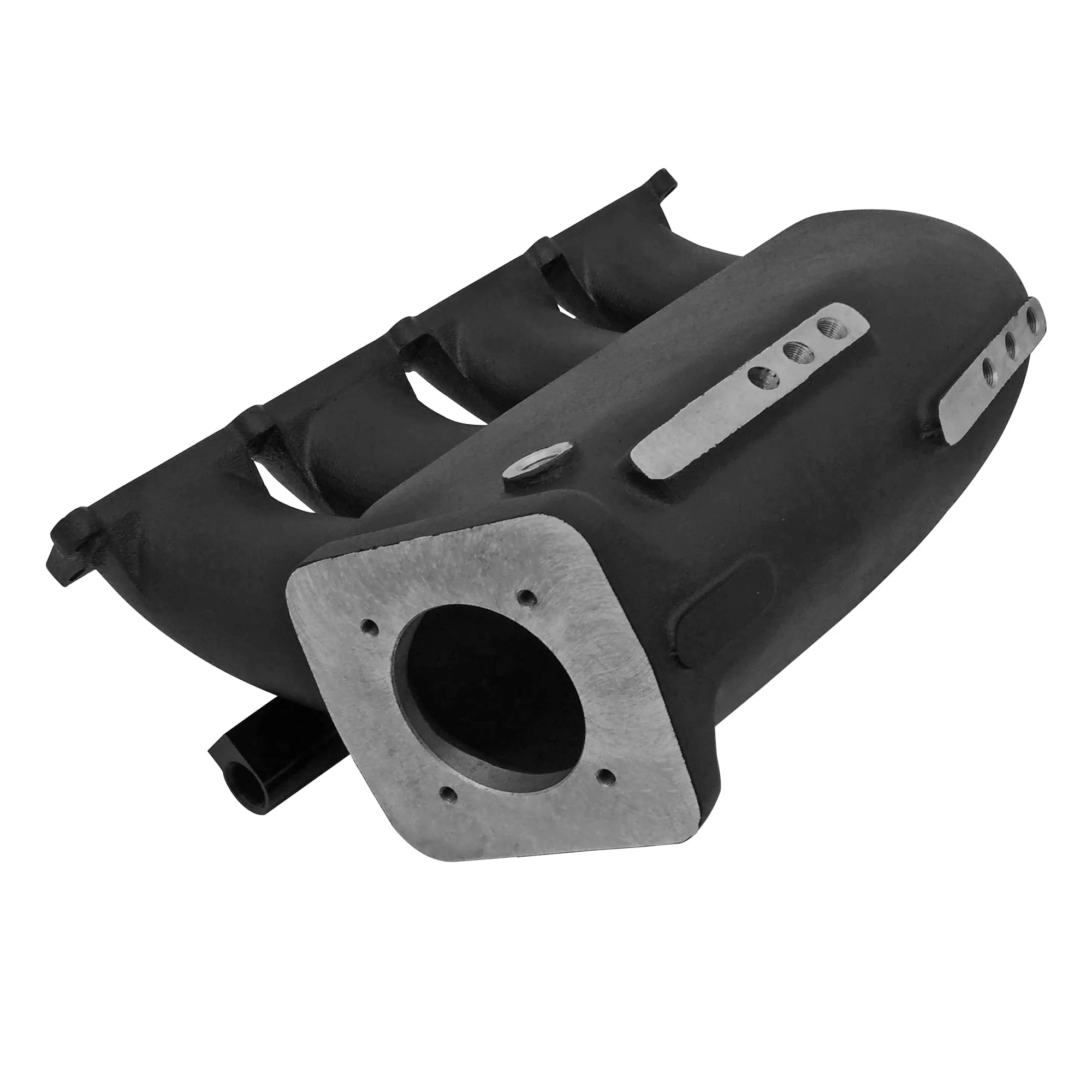 SPA TURBO Cast Aluminum Intake Manifold for transverse VW/AUDI 1.8T with 4 injectors Fuel Rail Kit (left side OEM throttle) - Black - Image 3