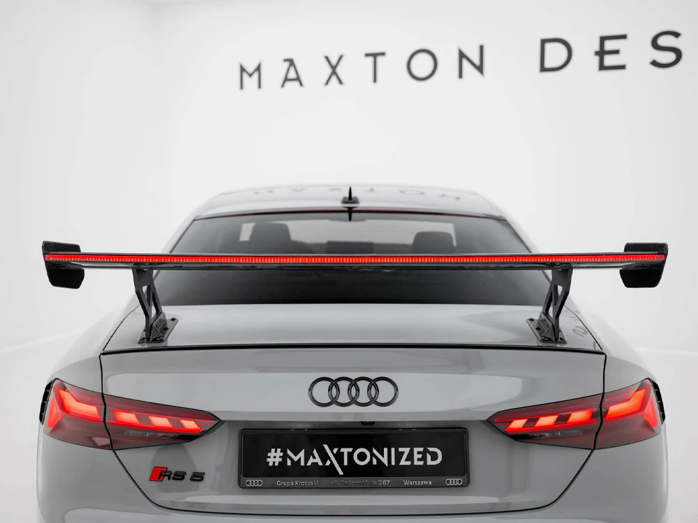 Maxton Design Carbon Spoiler w/ External Brackets Uprights V1 + LED - Audi B9 A5 / S5 / RS5 Coupe - Image 12
