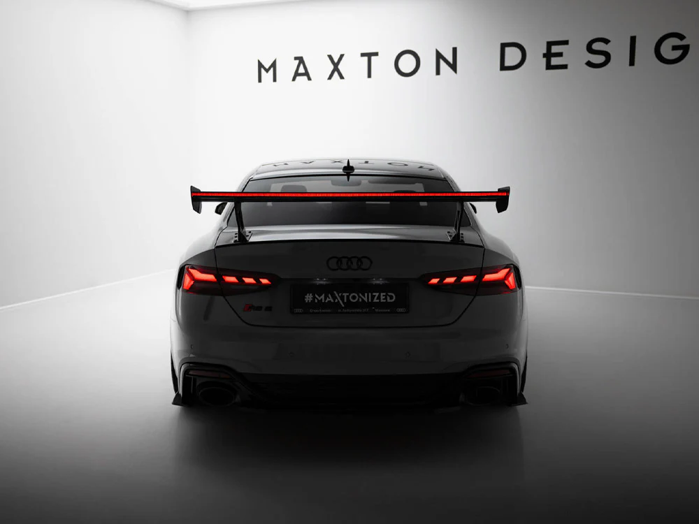 Maxton Design Carbon Spoiler w/ External Brackets Uprights V1 + LED - Audi B9 A5 / S5 / RS5 Coupe - Image 3