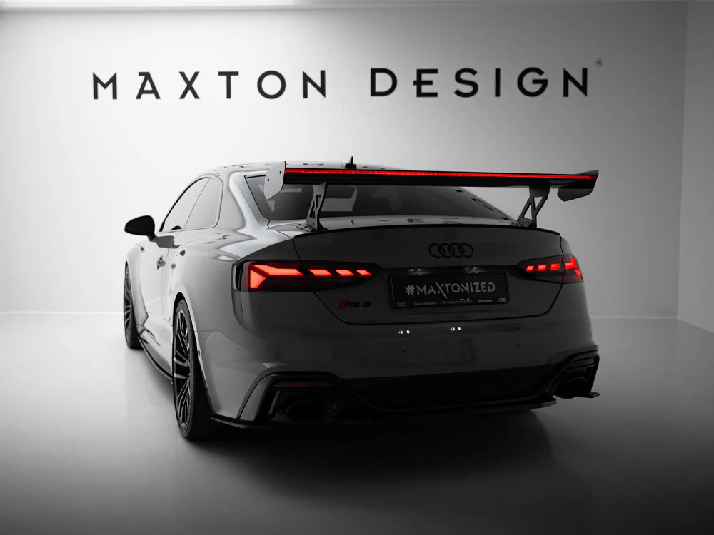 Maxton Design Carbon Spoiler w/ External Brackets Uprights V1 + LED - Audi B9 A5 / S5 / RS5 Coupe - Image 5