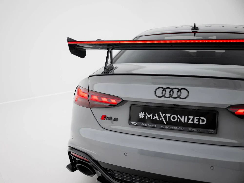 Maxton Design Carbon Spoiler w/ Upper Swan Mounting + LED - Audi B9 A5 / S5 / RS5 Coupe - Image 6