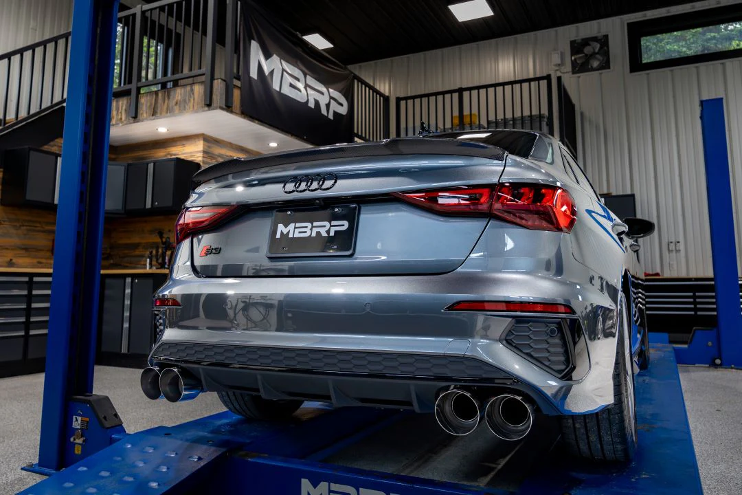 MBRP Armor Pro Series 3" Cat Back Exhaust, Quad Split Rear Exit w/ Stainless Steel Tips (Valve Delete) - Audi 8Y S3 - Image 7