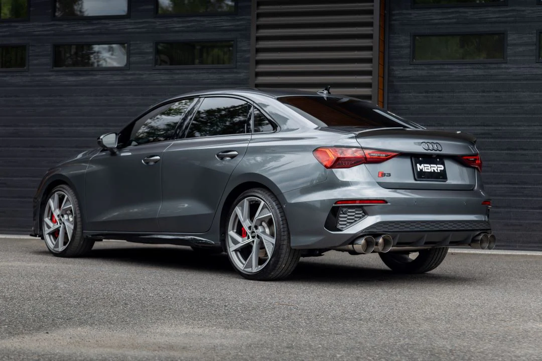 MBRP Armor Pro Series 3" Cat Back Exhaust, Quad Split Rear Exit w/ Stainless Steel Tips (Valve Delete) - Audi 8Y S3 - Image 8