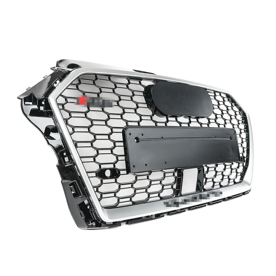 RS Style Grille for Audi 8V FACELIFT A3/S3 - Black With Silver Surround (with Active Cruise) - Black Quattro - CLEARANCE - Image 3